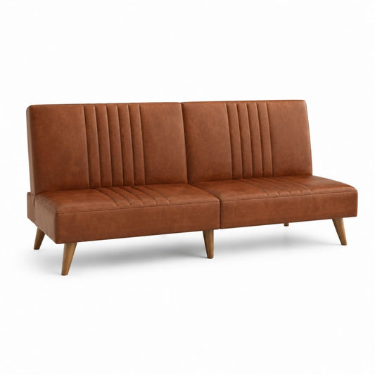 2-Sitzer Sofa Cognac PU-Kunstleder Rechteckig 180 x 80 x 85 cm