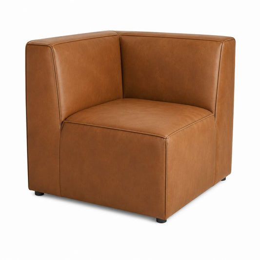 Sessel Cognac PU-Kunstleder quadratisch 78 x 78 x 72 cm