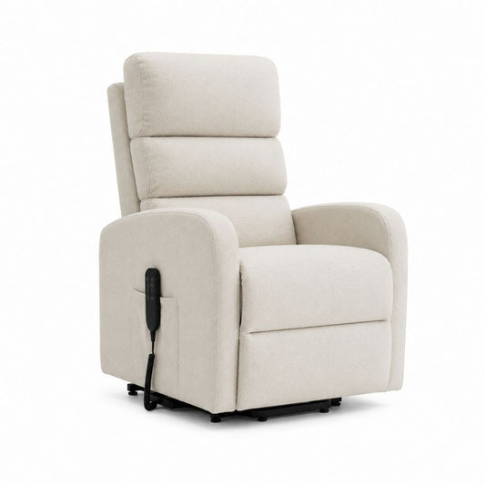 Elektrischer Relaxsessel Creme Polyester mit Fernbedienung 83 x 91 x 105 cm