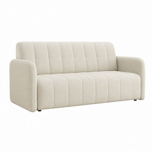 2-Sitzer Sofa Creme Polyester Bouclé Rechteckig 170 x 87 x 78 cm