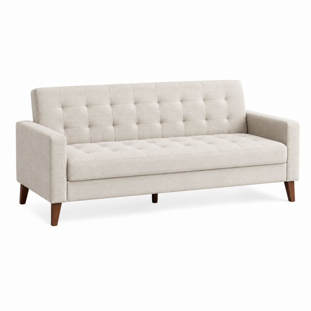 2-Sitzer Sofa Beige Polyester Rechteckig 180 x 82 x 86 cm