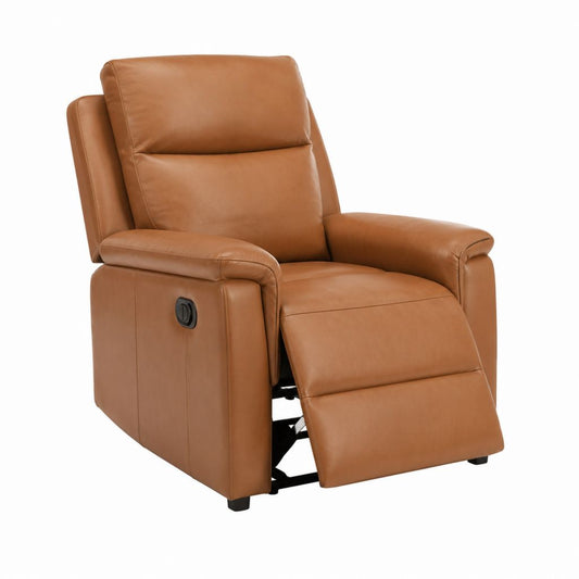 Relaxsessel Fernsehsessel Braun PU-Kunstleder rechteckig mit manueller Liegefunktion 84 x 95 x 105 cm